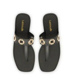 NEW Larroude Black Milan Sandal in PVC